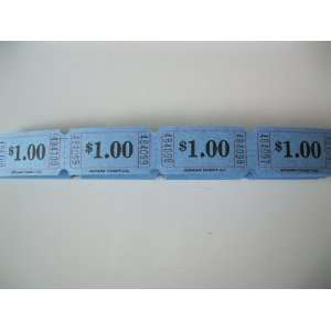    100 Blue $1 Consecutively Numbered Raffle Tickets 