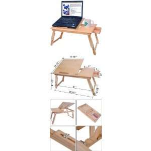  Adjustable Wood Mobile Laptop Desk with Drawer: Office 