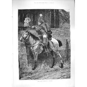   1886 RECONNOITRING SOLDIER HORSE LADY ROMANCE FINE ART