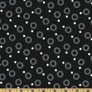  44 Wide Mix & Match Circle Square Black/Ivory Fabric By 