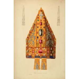 1858 Lithograph Limerick Mitre Miter Bishop Episcopal   Hand Colored 