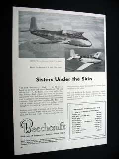 Beechcraft Model 73 Jet Mentor trainer airplane 1956 Ad  