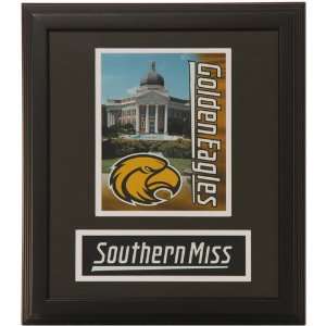 Southern Miss Golden Eagles 13 X 15 Black Campus Framed Photograph