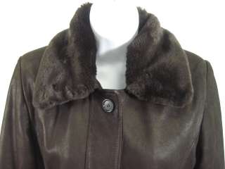JIM & MARYLOU Brown Leather Suede Jacket Coat Sz. S  