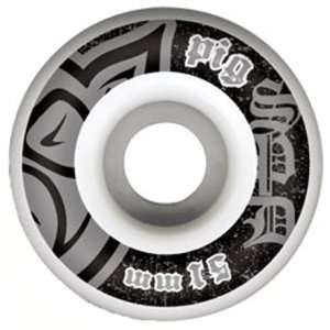  Pig SPD Skateboard Wheels (51mm, Black/Silver) Sports 