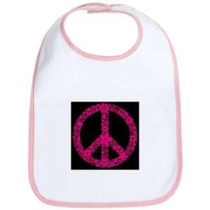  Baby Bib Petal Pink Flowered Peace Symbol PBB: Everything 
