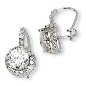  Sterling Silver Rhodium Plated Cubic Zirconia Earrings 