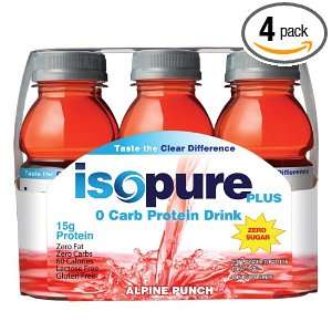  Isopure Plus 0 Carb Protein Drink Alpine Punch, 6 Count, 8 