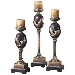  Set of 3 Atara Pillar Candle Holders