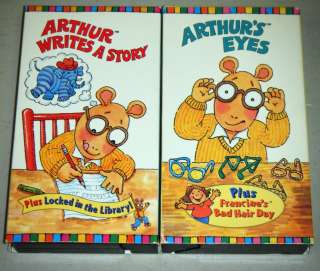 ARTHUR 2 VHS MOVIE SET Arthur Writes A Story & Arthurs Eyes 