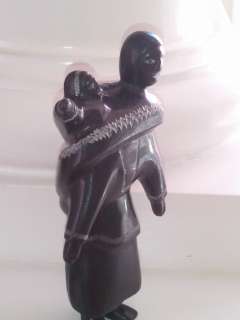 INUIT ESKIMO SOAPSTONE CARVING   MOTHER AND A CHILD ***  