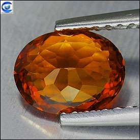 37ct  Natural Vivid Mandarin Orange Hue  VVS  Spessartite Garnet 