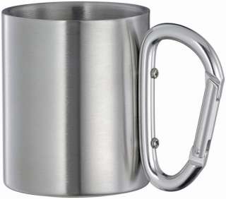 Isolating stainless steel carabiner hook travel mug/cup  
