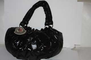 Moncler Womens Shiny Quilted Sophie Black Hand Bag New with Tag Made 