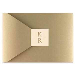   Champagne Gold Pouch Wedding Invitations