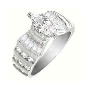  3.00 Ct Marquise Cut Solitaire Engagement Ring Platinum 