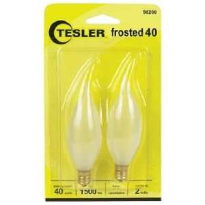  Tesler 40 Watt 2 Pack Frosted Bent Tip Candelabra Bulbs 