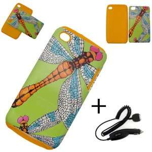   iPod Touch 4G HYBRID (2 IN 1) CASE DRAGONFLY COVER CASE + CAR CHARGER