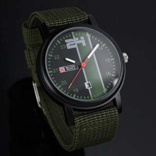 New Camo Green Wrist Date Quartz Analog Mens Watch Sport Army 