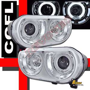DODGE CHALLENGER SRT8 DUAL CCFL HALO PROJECTOR HEADLIGHTS FOR FACTORY 