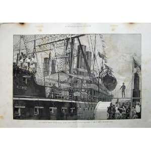 1886 Royal Albert Docks Malays Steam Ship Rome Overend  