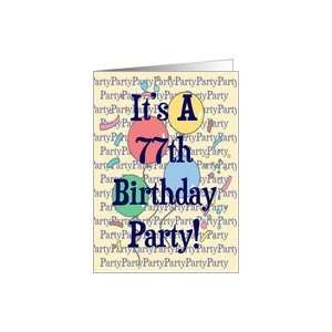  Balloons 77th Birthday Party Invitation Card Toys & Games