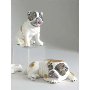 Luxury Porcelain English Bulldog Figurine Pair:  Home 