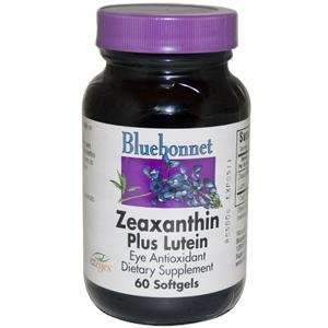  Bluebonnet   Zeaxanthin Plus Lutein   60 Softgel ,Gluten 