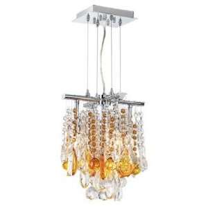  Luminous 11 Wide Amber and Clear Crystal Chandelier: Home 