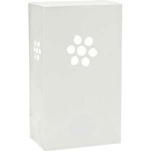  White Daisy Paper Bag Luminaries (4 pack)