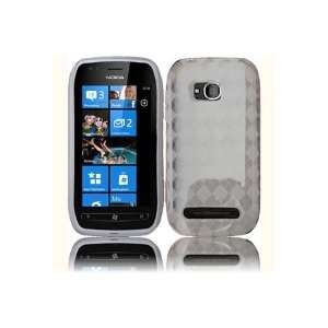 com HHI Nokia Lumia 710 TPU Rubber Skin Case with Inner Check Design 