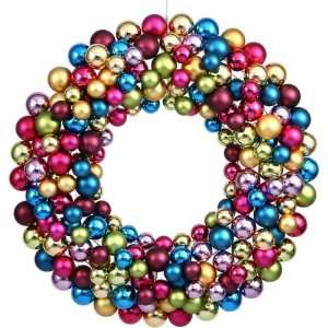  24 Jewel Tone Multi Color Shatterproof Christmas Ball 