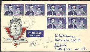 1960 Australia Girl Guides Scouts Hermes FDC to LATVIA  