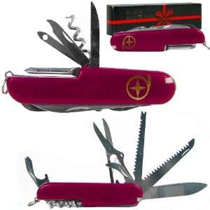  Swiss Army Style 13 Function Knife   Red   5.875 inches 