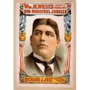  Poster Wm. H. Wests Big Minstrel Jubilee formerly of 