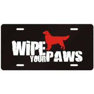 New  Golden Retriever / Wipe Your Paws  License Plate Dog:  