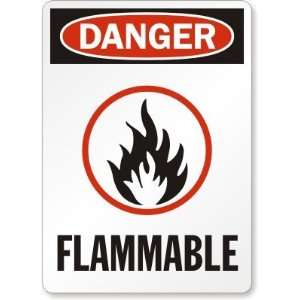  Danger: Flammable (with graphic) Laminated Vinyl Sign, 10 