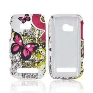  For Nokia Lumia 710 Pink Butterflies White Hard Snap On 