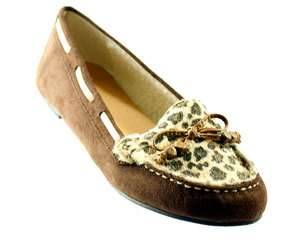   Comfy Chocolate Cheetah Slip on Moccasin Flat & Soft Lining Soda Shoes