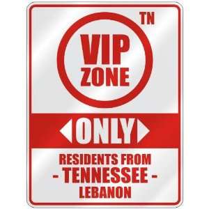   ZONE  ONLY RESIDENTS FROM LEBANON  PARKING SIGN USA CITY TENNESSEE