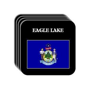 US State Flag   EAGLE LAKE, Maine (ME) Set of 4 Mini Mousepad Coasters