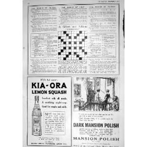  1925 KIA ORA ORANGE SQUASH MANSION POLISH ADVERTISEMENT 