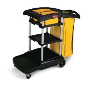  Rubbermaid Black Cleaning Cart, High Capacity: Home 