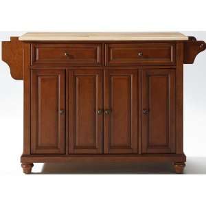   Natural Wood Top Kitchen Island   Classic Cherry
