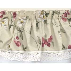    Natural Cherry Blossom Window Valance with Lace