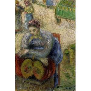 Oil Painting: Pumpkin Merchant: Camille Pissarro Hand Painted Art 