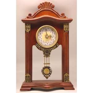   Wooden Mantel Clock with Battery Operated Quartz Movement Home