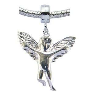 Pandora Compatible silver Fairy angel 3D   hand polished and finished 