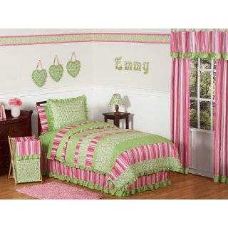 Pink and Green Olivia Girls Kids & Teen Bedding 4pc Twin Set