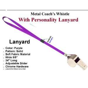  Referee Whistle with DLX Personality 34 Adjustable Lanyard   Purple